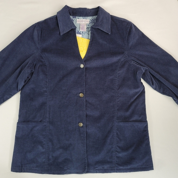 Susan Graver Corduroy Button Front Blazer Jacket Sz L - Picture 4 of 16